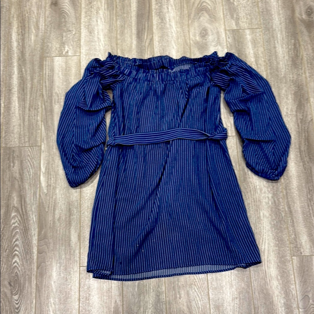Revamped Blue Striped Midi Dress